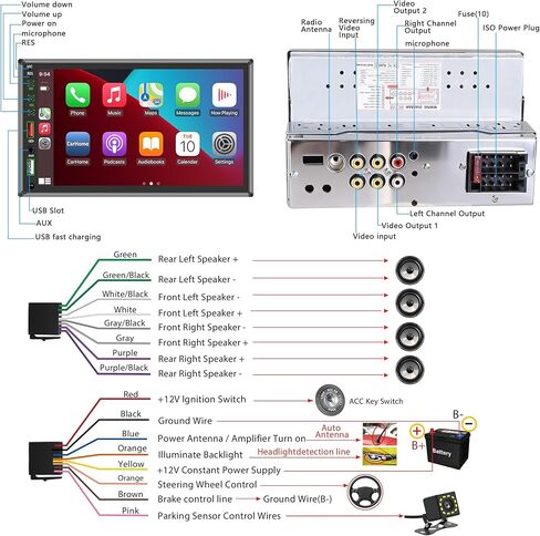 Single Din Touchscreen Radio,Single Din Car Stereo with 7'' Touchscreen,Car Radio with Mirror Link/Bluetooth Hands-Free Calling/AUX/USB/SWC in Saudi Arabia