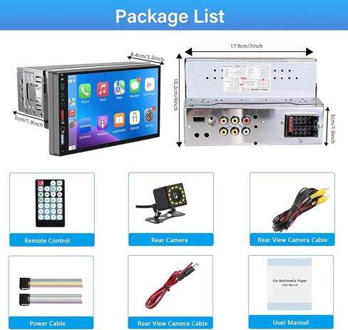 Single Din Touchscreen Radio,Single Din Car Stereo with 7'' Touchscreen,Car Radio with Mirror Link/Bluetooth Hands-Free Calling/AUX/USB/SWC in Saudi Arabia