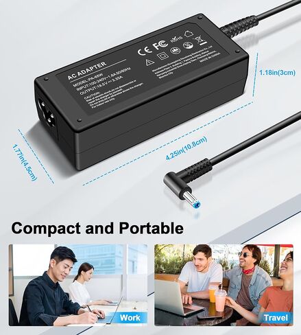 65W 45W Blue Tip Laptop Charger Compatible with HP Pavilion x360 11 14 15 17, Envy X360 13 15, ProBook 640 650 450 G2 G3 G4, Elitebook 840 845 850 G5 G7 G8 G9, Chromebook Stream Computer Power Adapter in Saudi Arabia