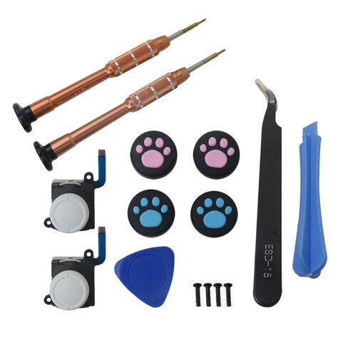 INGQI Repair Tool Kit (Thumbstick Joystick, Y1.5 Screwdriver, +1.5 Screwdriver, Plastic Spudger, Triangle Plectrum, Tweezers, Thumbstick Caps, Y Screws) for Nintendo Switch Joycon and Switch Lite in Saudi Arabia