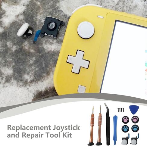 INGQI Repair Tool Kit (Thumbstick Joystick, Y1.5 Screwdriver, +1.5 Screwdriver, Plastic Spudger, Triangle Plectrum, Tweezers, Thumbstick Caps, Y Screws) for Nintendo Switch Joycon and Switch Lite in Saudi Arabia