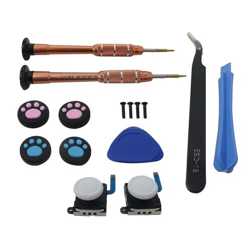 INGQI Repair Tool Kit (Thumbstick Joystick, Y1.5 Screwdriver, +1.5 Screwdriver, Plastic Spudger, Triangle Plectrum, Tweezers, Thumbstick Caps, Y Screws) for Nintendo Switch Joycon and Switch Lite in Saudi Arabia