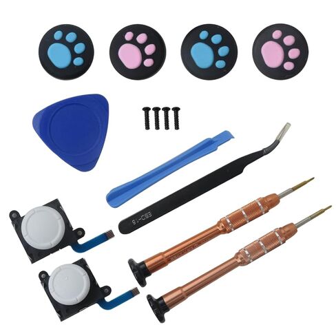 INGQI Repair Tool Kit (Thumbstick Joystick, Y1.5 Screwdriver, +1.5 Screwdriver, Plastic Spudger, Triangle Plectrum, Tweezers, Thumbstick Caps, Y Screws) for Nintendo Switch Joycon and Switch Lite in Saudi Arabia