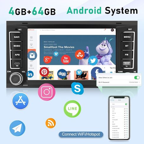 4G+64G 7 inch Screen for VW Touareg Radio 2004-2011 - Android Touch Screen Volkswagen Touareg Car Stereo with Carplay/Android Auto/SWC/Bluetooth 5.0/WiFi/32 EQ Audio in Saudi Arabia