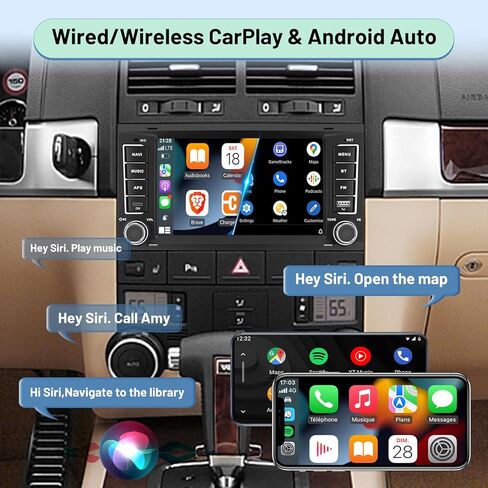 4G+64G 7 inch Screen for VW Touareg Radio 2004-2011 - Android Touch Screen Volkswagen Touareg Car Stereo with Carplay/Android Auto/SWC/Bluetooth 5.0/WiFi/32 EQ Audio in Saudi Arabia