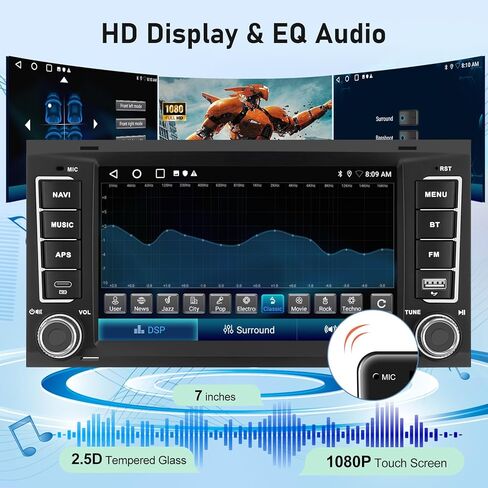 4G+64G 7 inch Screen for VW Touareg Radio 2004-2011 - Android Touch Screen Volkswagen Touareg Car Stereo with Carplay/Android Auto/SWC/Bluetooth 5.0/WiFi/32 EQ Audio in Saudi Arabia