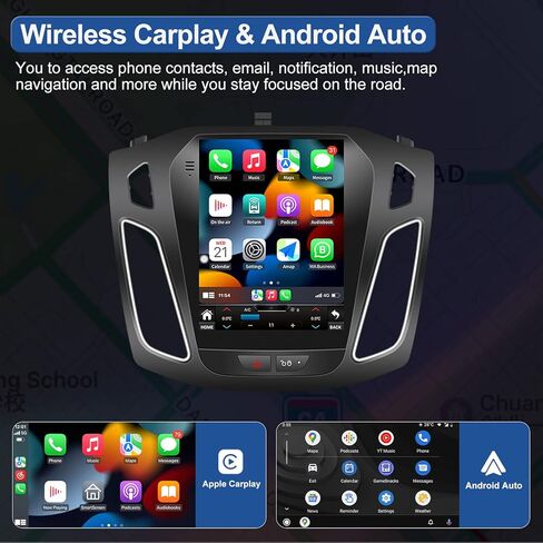 10.4 بوصة 5GWIFI 4GB+32GB راديو ستيريو للسيارة Ford Focus 2012-2018 Android 13 راديو ستيريو للسيارة ترقية وحدة رأس T-Style مع Carplay/Android Auto مع ملاحة GPS بلوتوث FM/RDS 48EQ SWC in Saudi Arabia