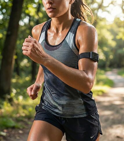 حزام MoKo Bicep لحزام Amazfit Helio، سوار معصم بديل لذراع الكاحل من النايلون 22 مم، حزام ذراع رياضي قابل للتعديل، أسود فانتوم in Kuwait