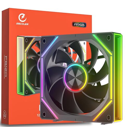 FB120 3 Pack 120mm ARGB PC Case Fans - توصيل لاسلكي / تصميم سلسلة ديزي، 16.8 مليون لون تصميم مرآة لا نهائي مع جهاز تحكم عن بعد، تحكم في سرعة PWM، تدفق هواء عالي، تبريد هادئ لبناء أجهزة الكمبيوتر الشخصية للألعاب in Kuwait