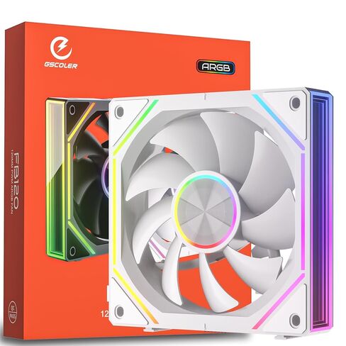 FB120 3 Pack 120mm ARGB PC Case Fans - توصيل لاسلكي / تصميم سلسلة ديزي، 16.8 مليون لون تصميم مرآة لا نهائي مع جهاز تحكم عن بعد، تحكم في سرعة PWM، تدفق هواء عالي، تبريد هادئ لبناء أجهزة الكمبيوتر الشخصية للألعاب in Kuwait