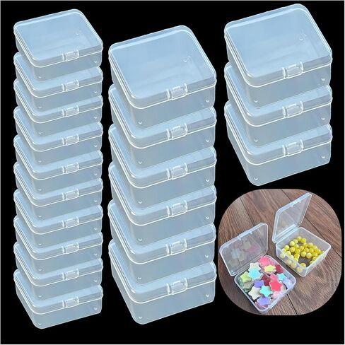 8 Pcs Plastic, Mini Clear Bead Storage Boxes with Hinged Lid and Rectangular Clear Craft Storage Boxes, Jewelry and Organizer,Nail Tool Box,Circuit board storage(8, 5.3" x 3.1" x 1.2") in Saudi Arabia