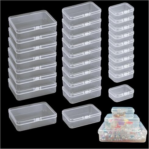 8 Pcs Plastic, Mini Clear Bead Storage Boxes with Hinged Lid and Rectangular Clear Craft Storage Boxes, Jewelry and Organizer,Nail Tool Box,Circuit board storage(8, 5.3" x 3.1" x 1.2") in Saudi Arabia