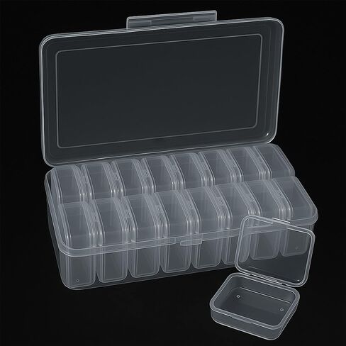 8 Pcs Plastic, Mini Clear Bead Storage Boxes with Hinged Lid and Rectangular Clear Craft Storage Boxes, Jewelry and Organizer,Nail Tool Box,Circuit board storage(8, 5.3" x 3.1" x 1.2") in Saudi Arabia