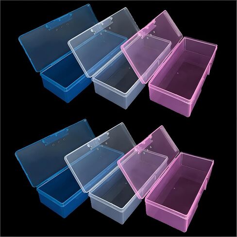 8 Pcs Plastic, Mini Clear Bead Storage Boxes with Hinged Lid and Rectangular Clear Craft Storage Boxes, Jewelry and Organizer,Nail Tool Box,Circuit board storage(8, 5.3" x 3.1" x 1.2") in Saudi Arabia