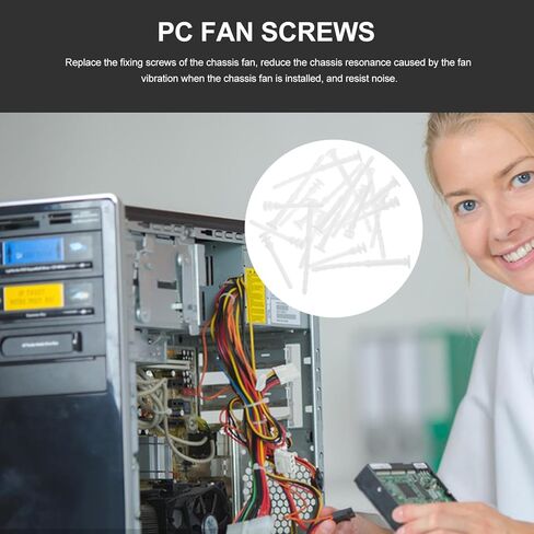 20pcs Computer Case Fan Screws Kit Noise Absorption Rivets Long and Short Rubber Mounting Pins for PC Cooling and Vibration Reduction White in Saudi Arabia