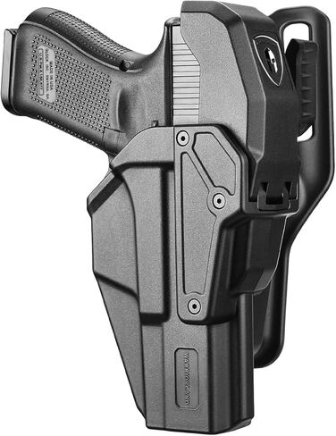 WARRIORLAND Level 2 Duty Holster for Glock 17/19 /22/23 Gen 3-5 & G31/32 Gen3-4 & 19X/44/45/47/49 & MOS Version, Optic Cut with RDS Cover, Thumb Release, Fits 2.0" Belt, Open-Muzzle Gun Holster in Saudi Arabia