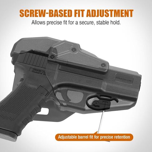 WARRIORLAND Level 2 Duty Holster for Glock 17/19 /22/23 Gen 3-5 & G31/32 Gen3-4 & 19X/44/45/47/49 & MOS Version, Optic Cut with RDS Cover, Thumb Release, Fits 2.0" Belt, Open-Muzzle Gun Holster in Saudi Arabia