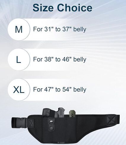 حافظة حزام البطن للرجال، حمل مخفي آمن للنساء، حافظة مسدس مريحة، IWB يناسب Glock، Sig Sauer P365، Smith & Wesson، Bodyguard، M&P Shield، Ruger، والمزيد in Kuwait