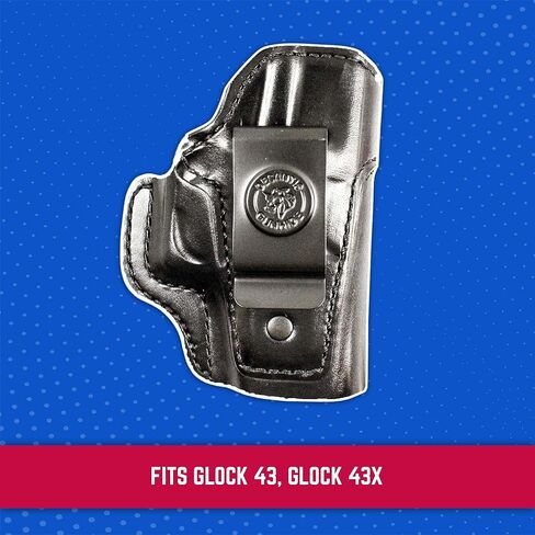 DeSantis Inside Heat IWB Holster - Concealed Carry Gun Holster, Leather Holster IWB for Pistols, Compatible with the GLOCK 43, 43X - Right Hand Draw, Black in Saudi Arabia