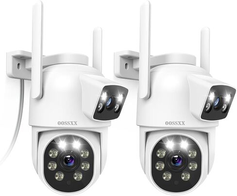OOSSXX (Dual Lens & 2-Way Audio Outdoor Wireless Security Camera System WiFi PTZ Cameras Home Video Surveillance, 2Packs in Saudi Arabia