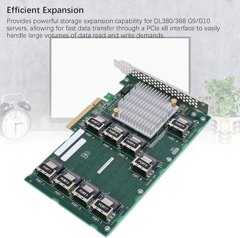 بطاقة وحدة التحكم Vikye RAID، بطاقة وحدة التحكم PCI Express SAS RAID الداخلية، تدعم 24 محرك أقراص صلبة توسيع 9 منافذ PCIE X 8 للخادم DL380 388 G9 G10 in Kuwait