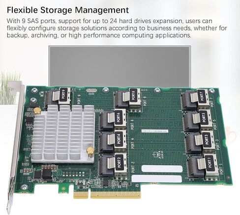 بطاقة وحدة التحكم Vikye RAID، بطاقة وحدة التحكم PCI Express SAS RAID الداخلية، تدعم 24 محرك أقراص صلبة توسيع 9 منافذ PCIE X 8 للخادم DL380 388 G9 G10 in Kuwait