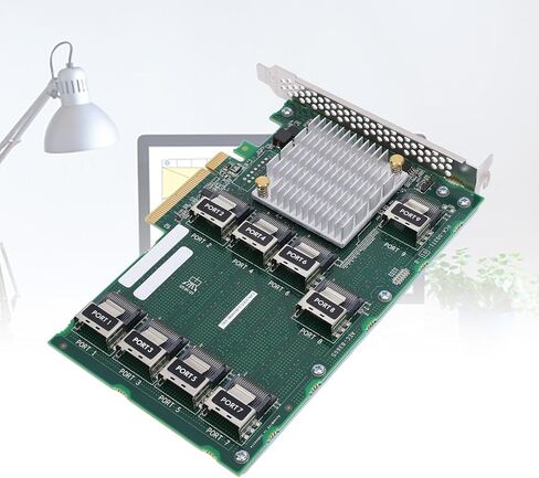 بطاقة وحدة التحكم Vikye RAID، بطاقة وحدة التحكم PCI Express SAS RAID الداخلية، تدعم 24 محرك أقراص صلبة توسيع 9 منافذ PCIE X 8 للخادم DL380 388 G9 G10 in Kuwait