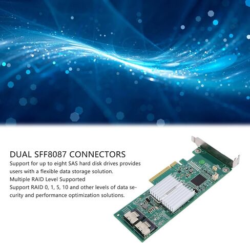 بطاقة وحدة التحكم Vikye RAID، بطاقة صفيف PCI Express SAS RAID الداخلية، SFF8087 8 SAS متوافقة مع RAID 0 1 5 10 PCIE X 8 in Kuwait