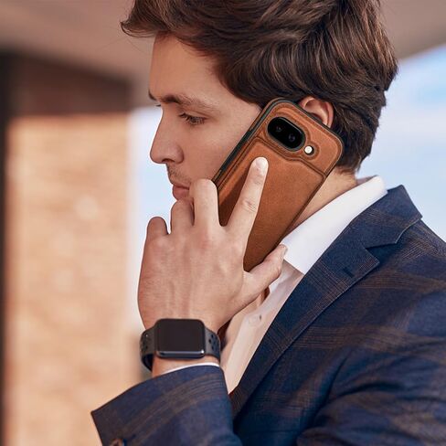 حافظة DJDUCK مصممة لمحفظة Google Pixel 9A مع حامل بطاقة، [حماية جلدية تمنع RFID] [غطاء مشبك مغناطيسي] حافظات رجالية ونسائية مقاومة للصدمات لهاتف Pixel 9A بني فاتح in Kuwait