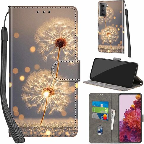 حافظة محفظة لهاتف Samsung Galaxy S21 (لا تناسب s21 Ultra / s21 Plus)، مع [3 فتحات للبطاقات]، غطاء قلاب واقٍ من جلد البولي يوريثان بقفل مغناطيسي مقاوم للصدمات مقاس 6.2 بوصة، وردي وردي in Kuwait