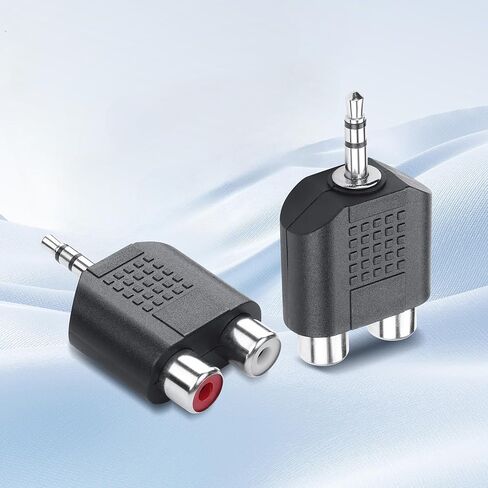 PNGKNYOCN 3.5 mm TRS to 2 RCA Adapter，3.5mm (1/8") TRS Male to Dual RCA Female Audio Splitter Adapter for Computer Speaker Earphone Headpho (2 Pack) in Saudi Arabia