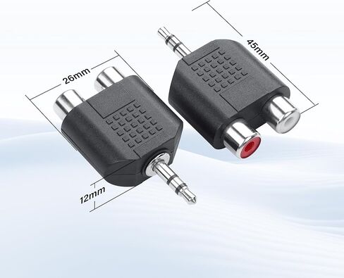 PNGKNYOCN 3.5 mm TRS to 2 RCA Adapter，3.5mm (1/8") TRS Male to Dual RCA Female Audio Splitter Adapter for Computer Speaker Earphone Headpho (2 Pack) in Saudi Arabia