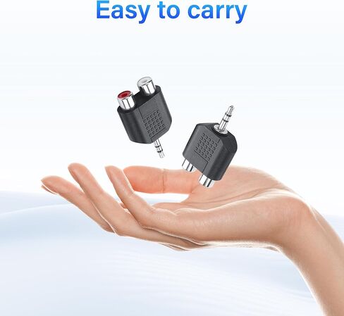 PNGKNYOCN 3.5 mm TRS to 2 RCA Adapter，3.5mm (1/8") TRS Male to Dual RCA Female Audio Splitter Adapter for Computer Speaker Earphone Headpho (2 Pack) in Saudi Arabia