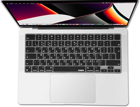 XSKN Hebrew EU Layout Version Silicone Keyboard Cover Skin for 2022 2023 2024 2025 MacBook Air 13.6 15.3 inch M2 M3 M4 with Touch ID A2681 A3113 A3240 A2941 A3114 A3241 NOT for 13.3 INCH in Saudi Arabia