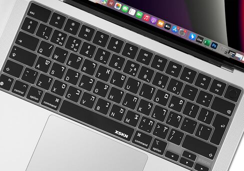 XSKN Hebrew EU Layout Version Silicone Keyboard Cover Skin for 2022 2023 2024 2025 MacBook Air 13.6 15.3 inch M2 M3 M4 with Touch ID A2681 A3113 A3240 A2941 A3114 A3241 NOT for 13.3 INCH in Saudi Arabia