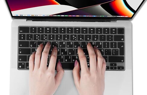 XSKN Hebrew EU Layout Version Silicone Keyboard Cover Skin for 2022 2023 2024 2025 MacBook Air 13.6 15.3 inch M2 M3 M4 with Touch ID A2681 A3113 A3240 A2941 A3114 A3241 NOT for 13.3 INCH in Saudi Arabia