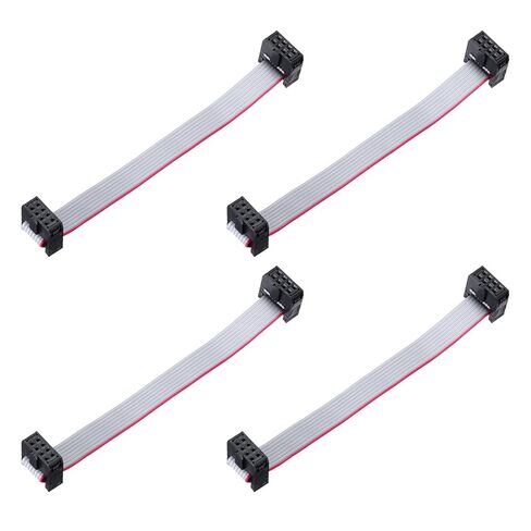 Generic 4 Pcs IDC Flat Ribbon Cable, 2.54mm Pitch 10mm Width 10cm Long 8 Pin FC to FC Flat Ribbon Connector Jumper Wire for PC, LED Displays in Saudi Arabia