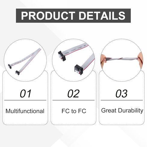 Generic 4 Pcs IDC Flat Ribbon Cable, 2.54mm Pitch 10mm Width 30cm Long 8 Pin FC to FC Flat Ribbon Connector Jumper Wire for PC, LED Displays in Saudi Arabia