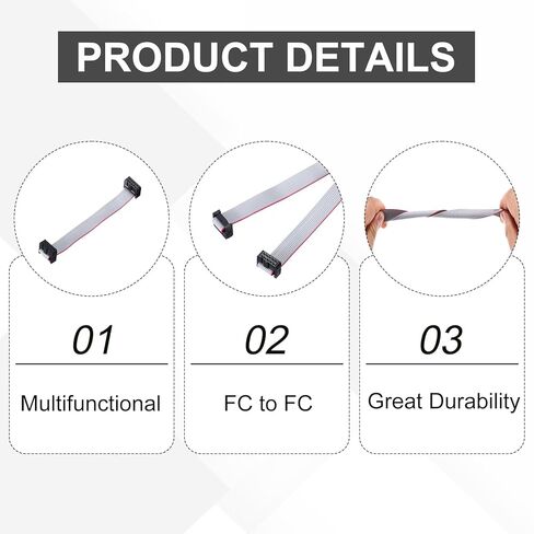 Generic 4 قطع IDC كابل شريطي مسطح، 2.54 ملم عرض 12.9 ملم 10 سم طول 10 دبوس FC إلى FC سلك توصيل شريطي مسطح للكمبيوتر الشخصي، شاشات LED in Saudi Arabia
