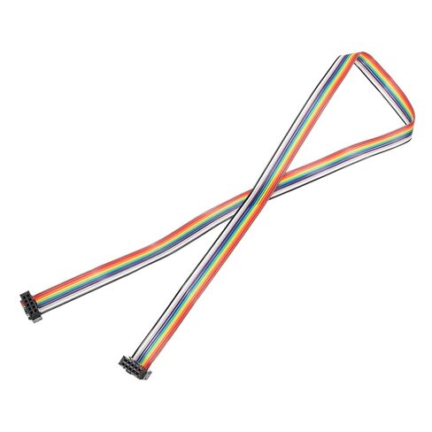 Generic IDC Rainbow Wire Flat Ribbon Cable 2.54mm Pitch 10 Pin Connection Line FC Dual Female Black Connector for DIY Experiment 2Ft Length 1 Pcs in Saudi Arabia