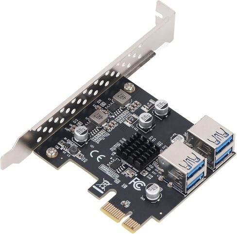 محول فتحة PCI E 1x إلى 4 USB 3.0، منافذ USB A بسرعة 5 جيجابت في الثانية، لوحة محول PCIe لنظام التشغيل WIN7/10/11، ثبات محسن مع مكثفات الحالة الصلبة in Kuwait