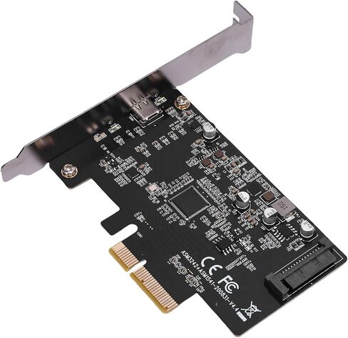 بطاقة توسيع Yunseity PCI E إلى Type C USB3.2، بطاقة PCIE USB 3.2 GEN 2 بسرعة 20 جيجابت في الثانية مع مصدر طاقة 15PIN ورقائق مزدوجة، من النوع C إلى PCIE X4 للفوز، لنظام التشغيل OS X، لنظام التشغيل Linux in Saudi Arabia