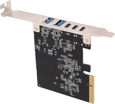 بطاقة Yunseity PCIE USB 3.0، بطاقة توسيع PCI Express بسرعة 10 جيجابت في الثانية إلى USB3.0 من النوع C لأجهزة الكمبيوتر المكتبية، 2 منافذ USB 3.0 و3 منافذ من النوع C، شريحة ASM2142، من أجل Wins، لنظام Linux in Saudi Arabia