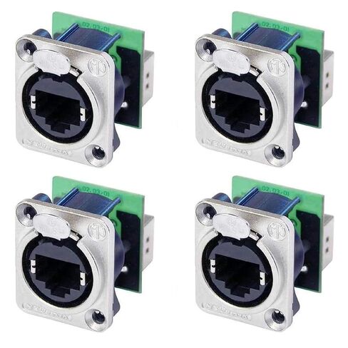 4 عبوات من مقبس لوحة Neutrik NE8FDP Ethercon RJ45 Cat 5 للتمرير/التغذية من خلال D - (4 عبوات) in Kuwait