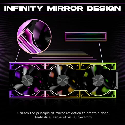 Jungle Leopard JM V3 120mm PC Case Fan Infinity Mirror Module Daisy-Chain 120mm RGB PWM Fan Triple Pack Suitable for Computer Case & 360mm AIO Cooler(Black-3Pack) in Saudi Arabia