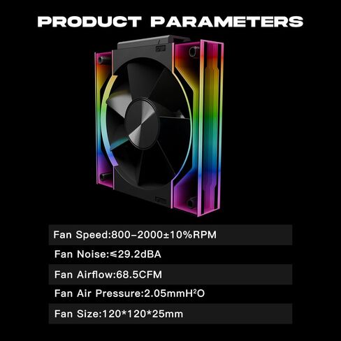 Jungle Leopard JM V3 120mm PC Case Fan Infinity Mirror Module Daisy-Chain 120mm RGB PWM Fan Triple Pack Suitable for Computer Case & 360mm AIO Cooler(Black-3Pack) in Saudi Arabia