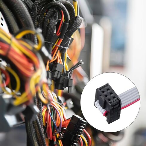 Generic 4 Pcs IDC Flat Ribbon Cable, 2.54mm Pitch 7.5mm Width 10cm Long 6 Pin FC to FC Flat Ribbon Connector Jumper Wire for PC, LED Displays in Saudi Arabia