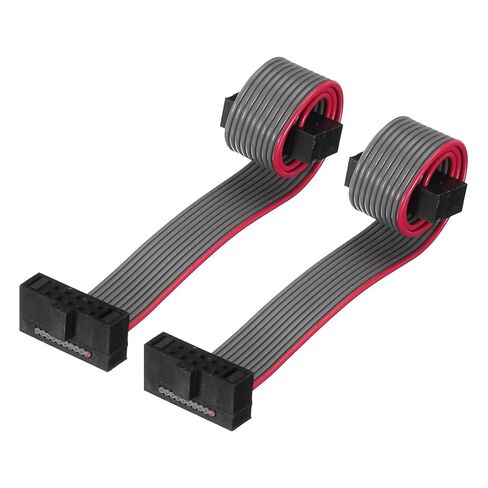 Generic IDC 10Pin Flat Ribbon Cable, 1.27mm Pitch FC to FC Connector 10cm Length Grey Jumper Wire for Computer LED Display DVD, 2Pcs in Saudi Arabia