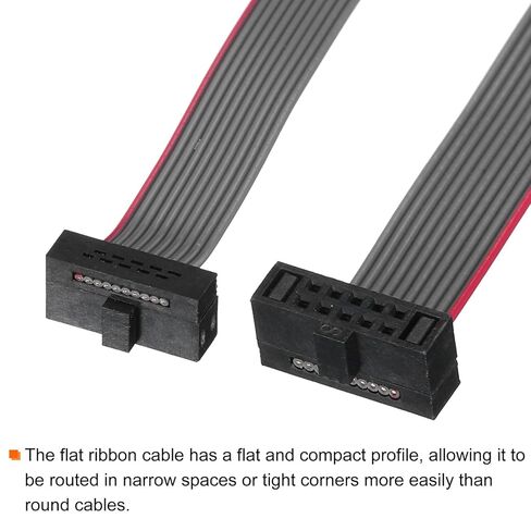 Generic IDC 10Pin Flat Ribbon Cable, 1.27mm Pitch FC to FC Connector 10cm Length Grey Jumper Wire for Computer LED Display DVD, 2Pcs in Saudi Arabia