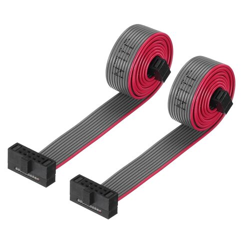 Generic IDC 10Pin Flat Ribbon Cable, 1.27mm Pitch FC to FC Connector 30cm Length Grey Jumper Wire for Computer LED Display DVD, 2Pcs in Saudi Arabia